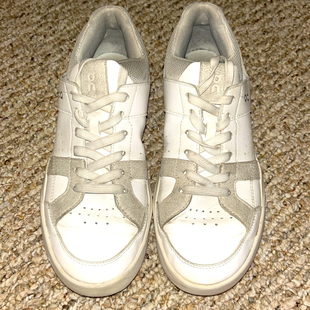 On Running White and Gray Sneakers